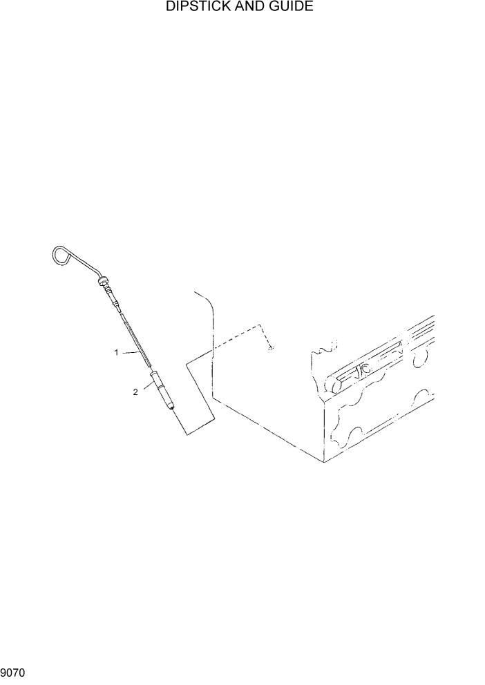 Схема запчастей Hyundai HDF15/HDF18-5 - PAGE 9070 DIPSTICK AND GUIDE ДВИГАТЕЛЬ БАЗА