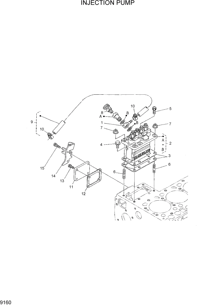 Схема запчастей Hyundai HDF15/HDF18-5 - PAGE 9160 INJECTION PUMP ДВИГАТЕЛЬ БАЗА