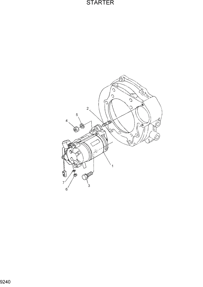 Схема запчастей Hyundai HDF15/HDF18-5 - PAGE 9240 STARTER ДВИГАТЕЛЬ БАЗА