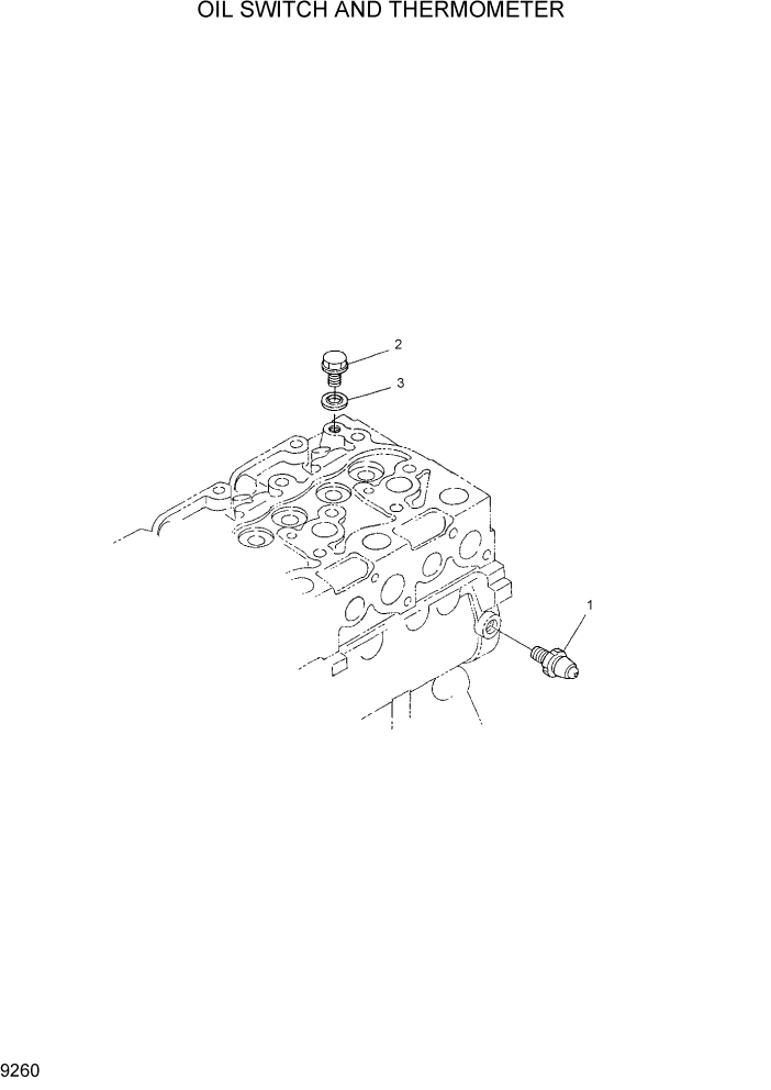 Схема запчастей Hyundai HDF15/HDF18-5 - PAGE 9260 OIL SWITCH AND THERMOMETER ДВИГАТЕЛЬ БАЗА