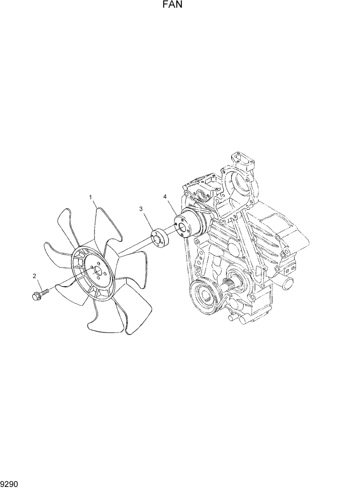 Схема запчастей Hyundai HDF15/HDF18-5 - PAGE 9290 FAN ДВИГАТЕЛЬ БАЗА