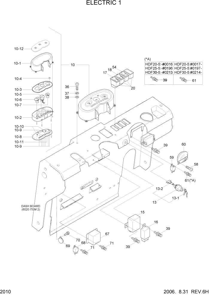 Схема запчастей Hyundai HDF20/HDF25/HDF30-5 - PAGE 2010 ELECTRIC 1 ЭЛЕКТРИЧЕСКАЯ СИСТЕМА