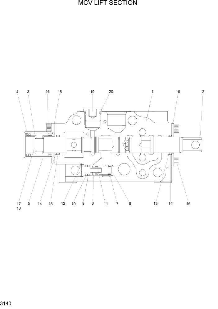 Схема запчастей Hyundai HDF20/HDF25/HDF30-5 - PAGE 3140 MCV LIFT SECTION ГИДРАВЛИЧЕСКАЯ СИСТЕМА