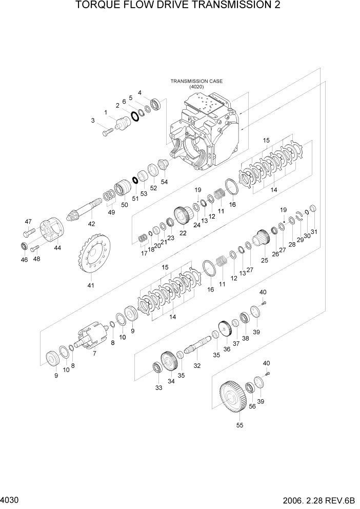 Схема запчастей Hyundai HDF20/HDF25/HDF30-5 - PAGE 4030 TORQUE FLOW DRIVE TRANSMISSION 2 СИЛОВАЯ СИСТЕМА