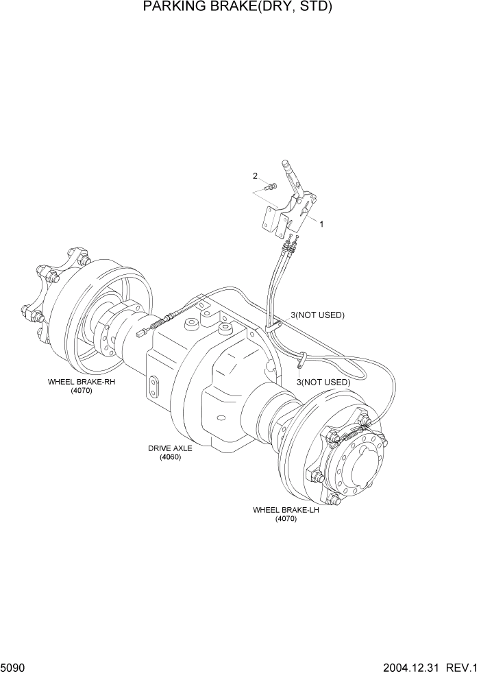 Схема запчастей Hyundai HDF20/HDF25/HDF30-5 - PAGE 5090 PARKING BRAKE(DRY,STD) СИСТЕМА УПРАВЛЕНИЯ