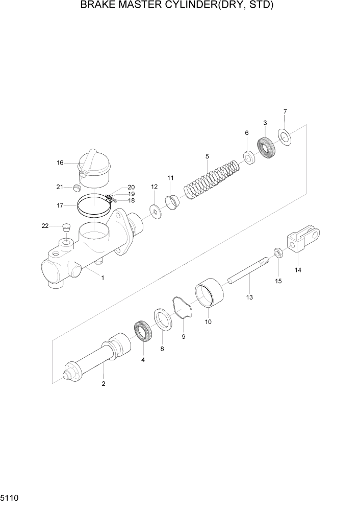 Схема запчастей Hyundai HDF20/HDF25/HDF30-5 - PAGE 5110 BRAKE MASTER CYLINDER(DRY,STD) СИСТЕМА УПРАВЛЕНИЯ