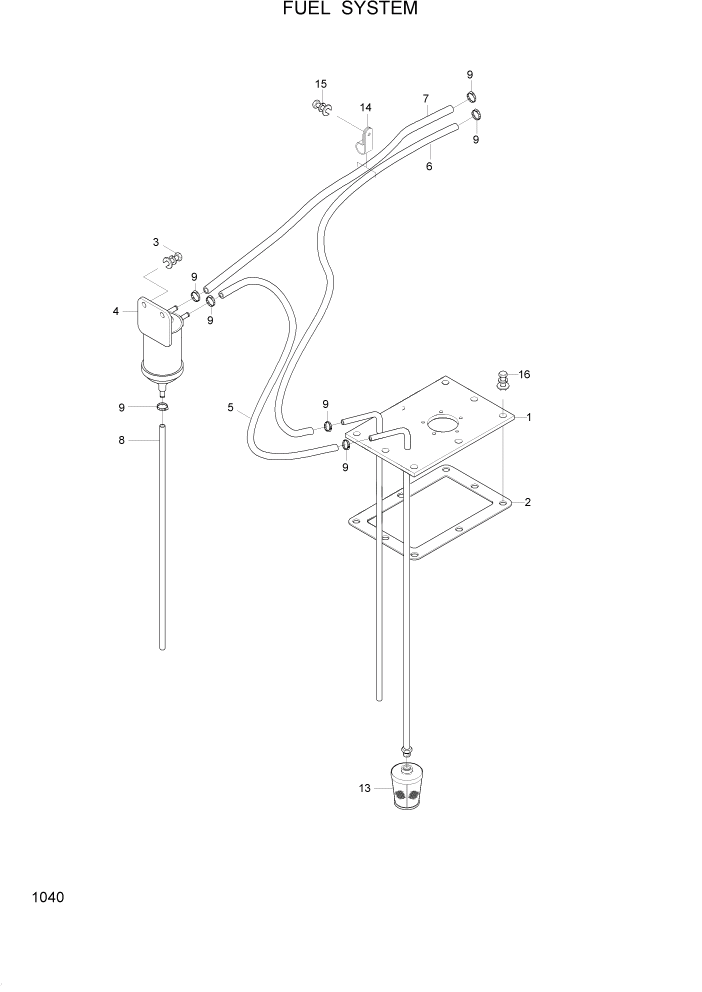 Схема запчастей Hyundai HDF35/HDF45-3 - PAGE 1040 FUEL SYSTEM СИСТЕМА ДВИГАТЕЛЯ