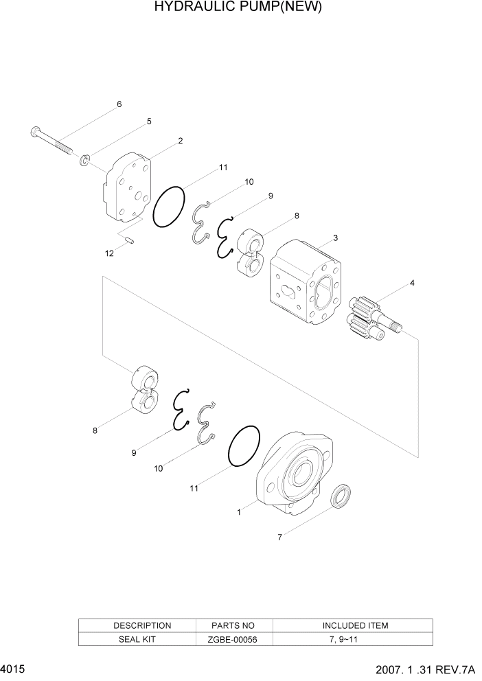 Схема запчастей Hyundai HDF35/HDF45-3 - PAGE 4015 HYDRAULIC PUMP(NEW) ГИДРАВЛИЧЕСКИЕ КОМПОНЕНТЫ