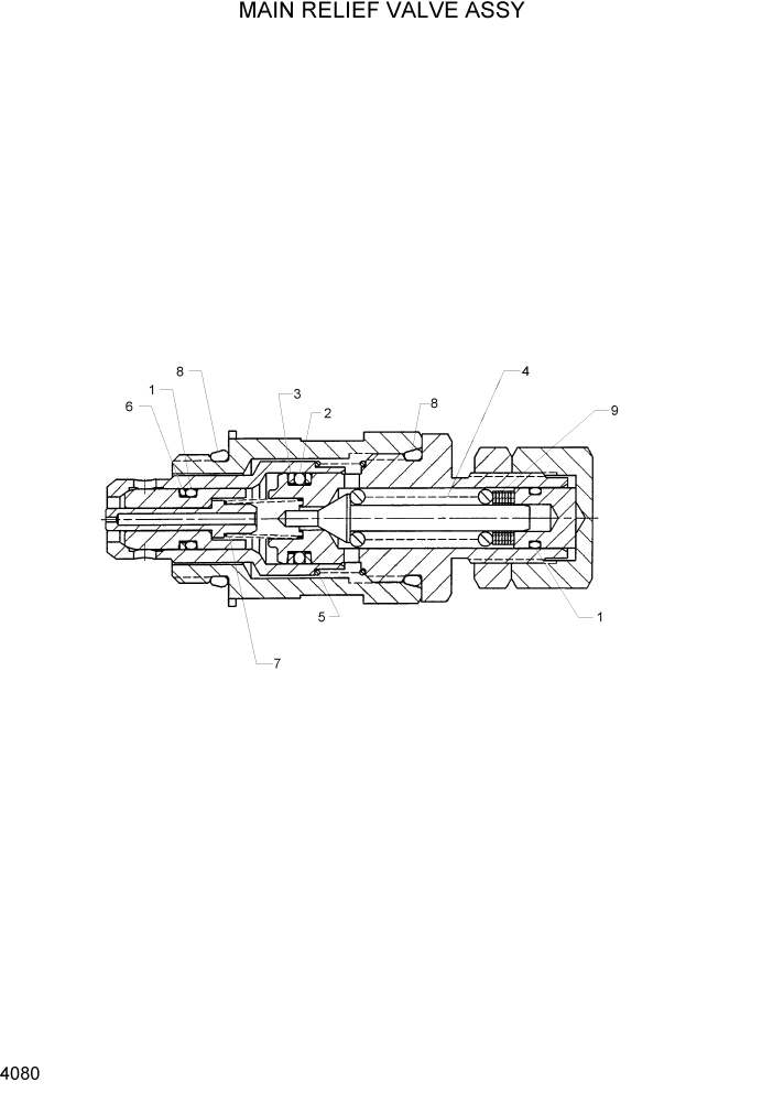 Схема запчастей Hyundai HDF35/HDF45-3 - PAGE 4080 MAIN RELIEF VALVE ASSY ГИДРАВЛИЧЕСКИЕ КОМПОНЕНТЫ