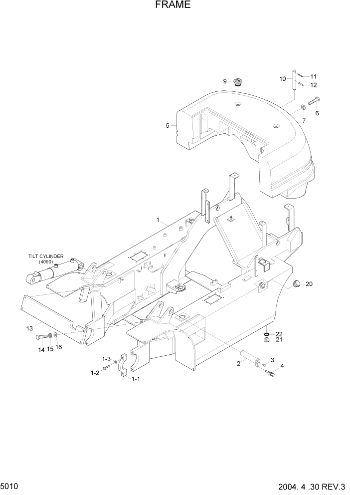 Схема запчастей Hyundai HDF35/HDF45-3 - PAGE 5010 FRAME СТРУКТУРА