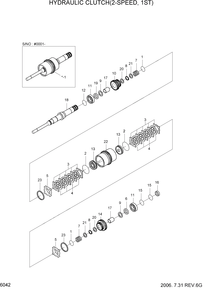 Схема запчастей Hyundai HDF35/HDF45-3 - PAGE 6042 HYDRAULIC CLUTCH(2-SPEED, 1ST) СИЛОВАЯ СИСТЕМА