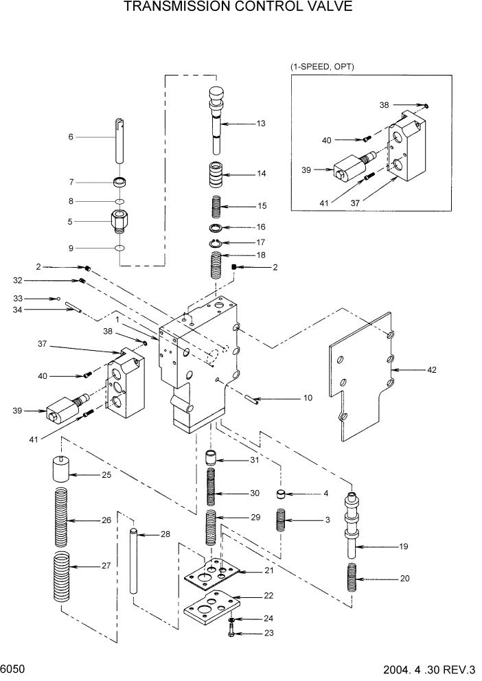 Схема запчастей Hyundai HDF35/HDF45-3 - PAGE 6050 TRANSMISSION CONTROL VALVE СИЛОВАЯ СИСТЕМА