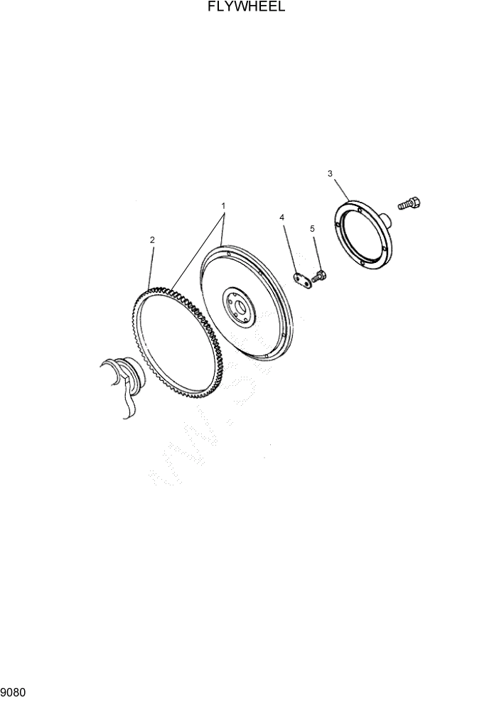 Схема запчастей Hyundai HDF35/HDF45-3 - PAGE 9080 FLYWHEEL ДВИГАТЕЛЬ БАЗА