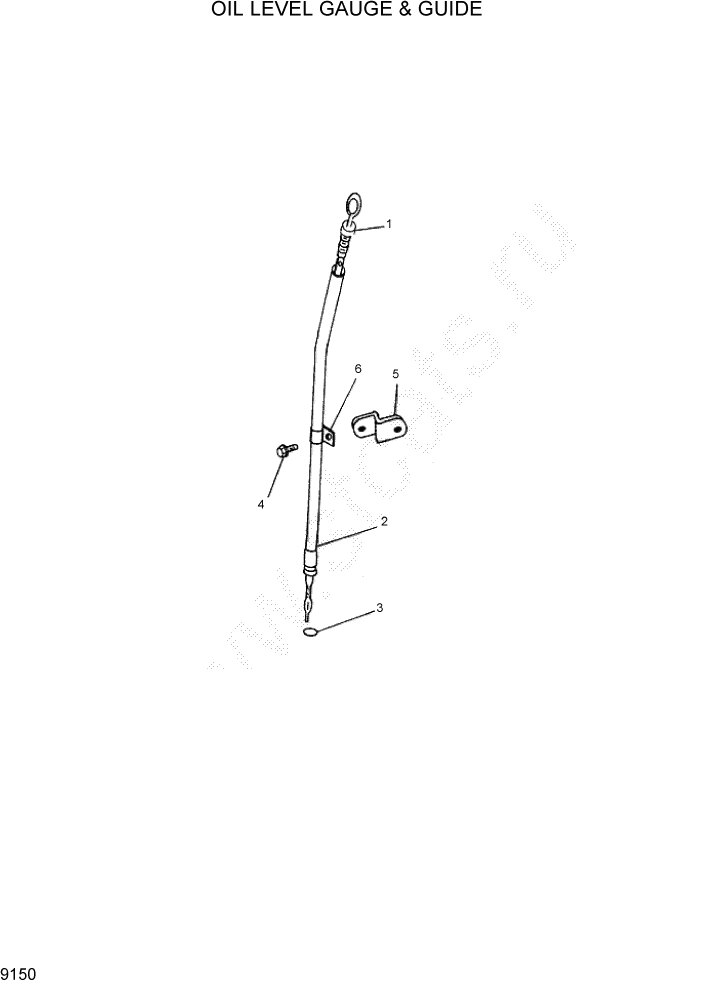 Схема запчастей Hyundai HDF35/HDF45-3 - PAGE 9150 OIL LEVEL GAUGE & GUIDE ДВИГАТЕЛЬ БАЗА