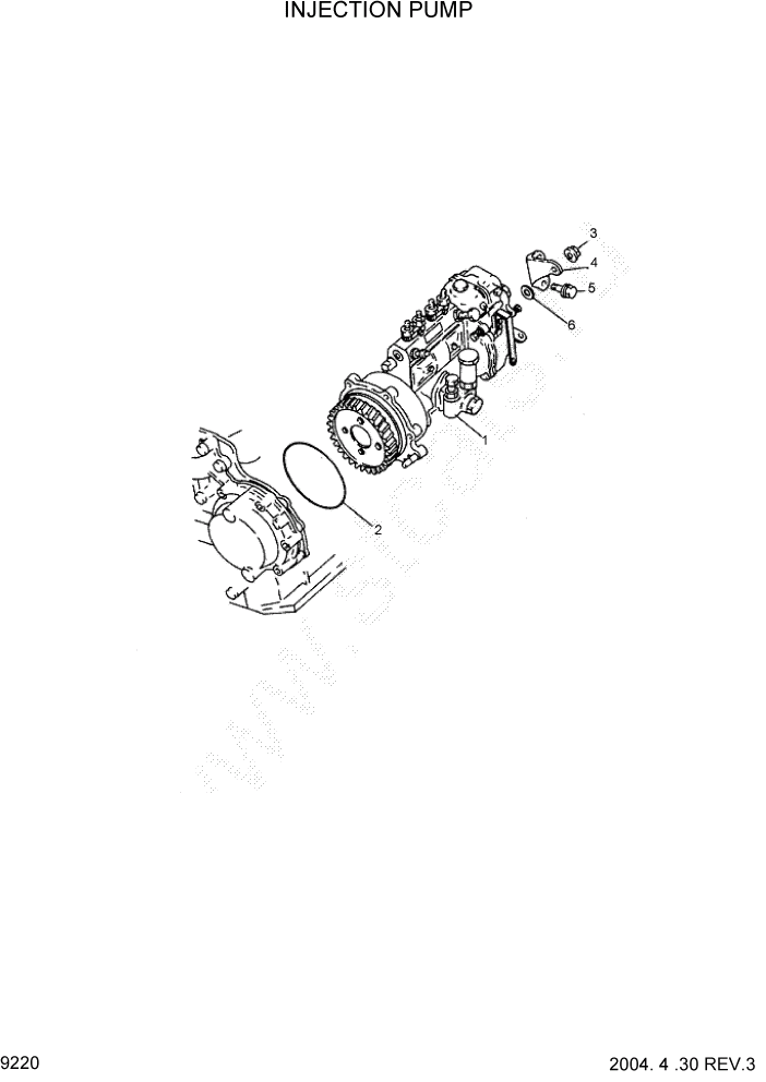 Схема запчастей Hyundai HDF35/HDF45-3 - PAGE 9220 INJECTION PUMP ДВИГАТЕЛЬ БАЗА