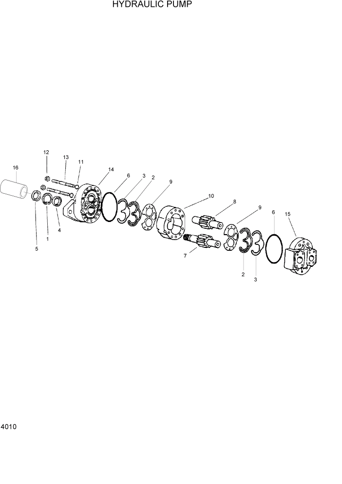 Схема запчастей Hyundai HDF50/HDF70-3 - PAGE 4010 HYDRAULIC PUMP ГИДРАВЛИЧЕСКИЕ КОМПОНЕНТЫ