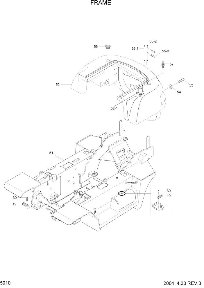 Схема запчастей Hyundai HDF50/HDF70-3 - PAGE 5010 FRAME СТРУКТУРА