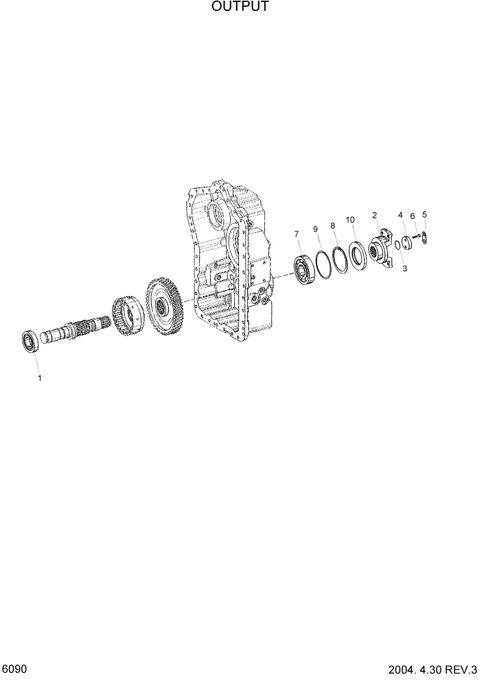 Схема запчастей Hyundai HDF50/HDF70-3 - PAGE 6090 OUTPUT СИЛОВАЯ СИСТЕМА