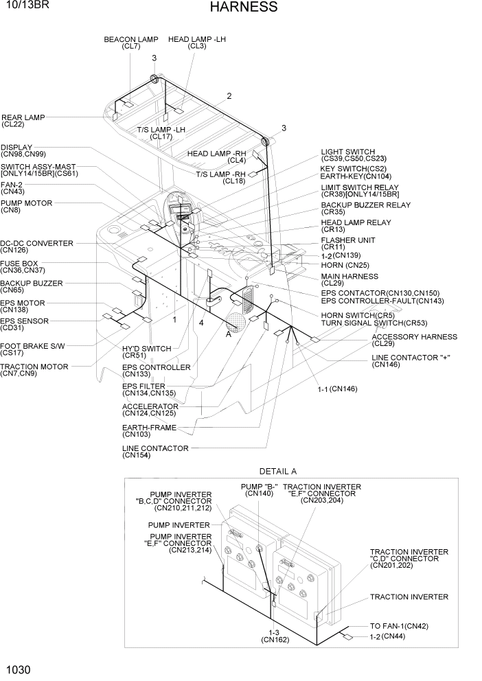 Схема запчастей Hyundai 10/13BR - PAGE 1030 HARNESS ЭЛЕКТРИЧЕСКАЯ СИСТЕМА