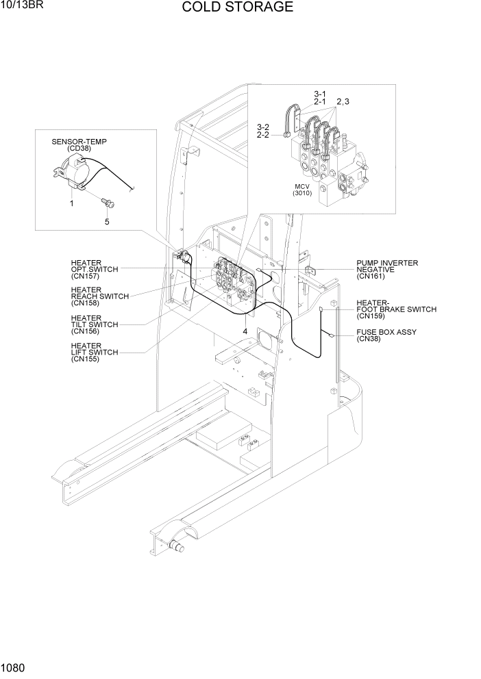 Схема запчастей Hyundai 10/13BR - PAGE 1080 COLD STORAGE ЭЛЕКТРИЧЕСКАЯ СИСТЕМА