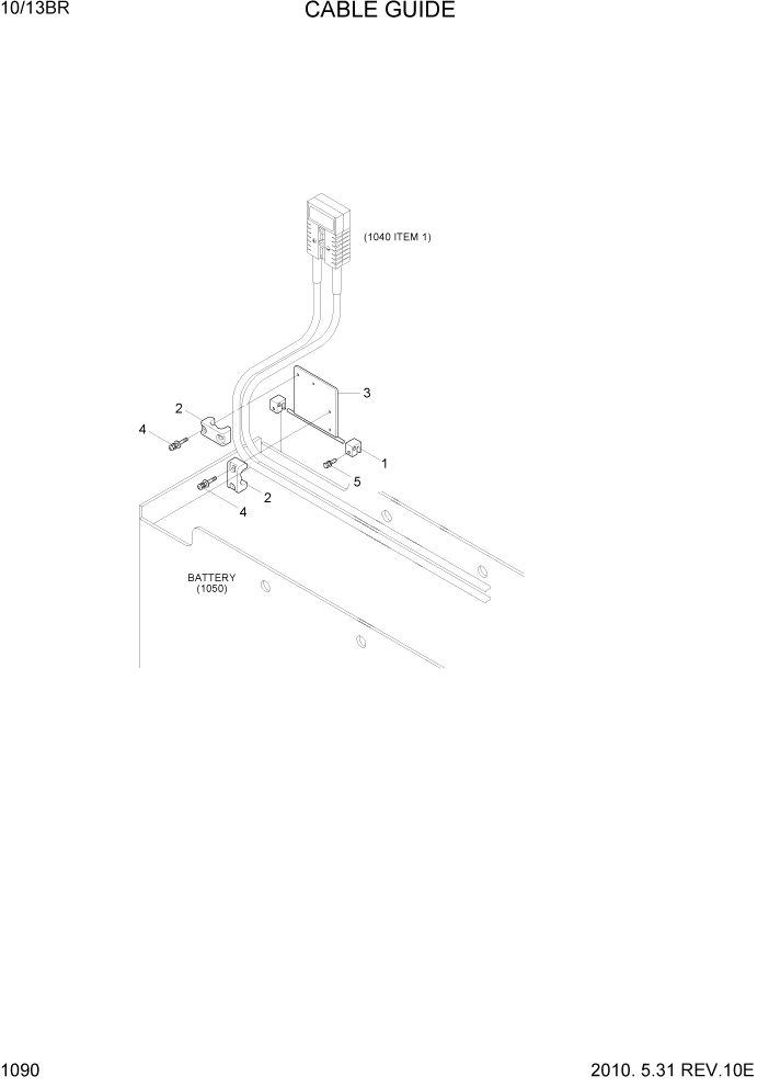 Схема запчастей Hyundai 10/13BR - PAGE 1090 CABLE GUIDE ЭЛЕКТРИЧЕСКАЯ СИСТЕМА