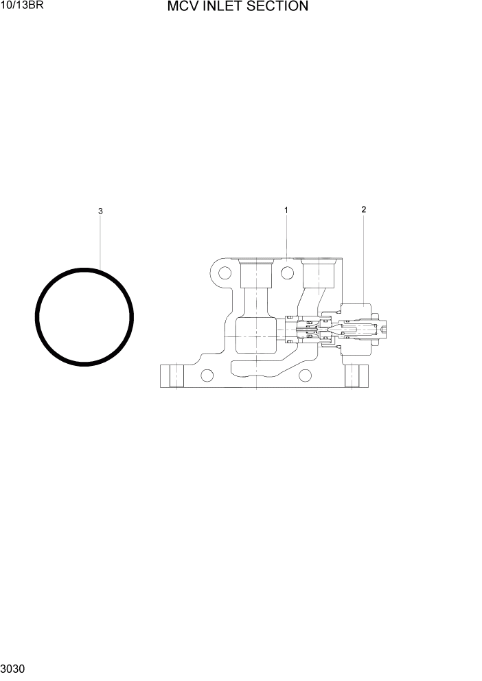 Схема запчастей Hyundai 10/13BR - PAGE 3030 MCV INLET SECTION ГИДРАВЛИЧЕСКИЕ КОМПОНЕНТЫ