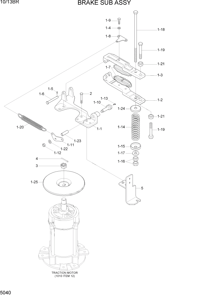 Схема запчастей Hyundai 10/13BR - PAGE 5040 BRAKE SUB ASSY СИСТЕМА УПРАВЛЕНИЯ