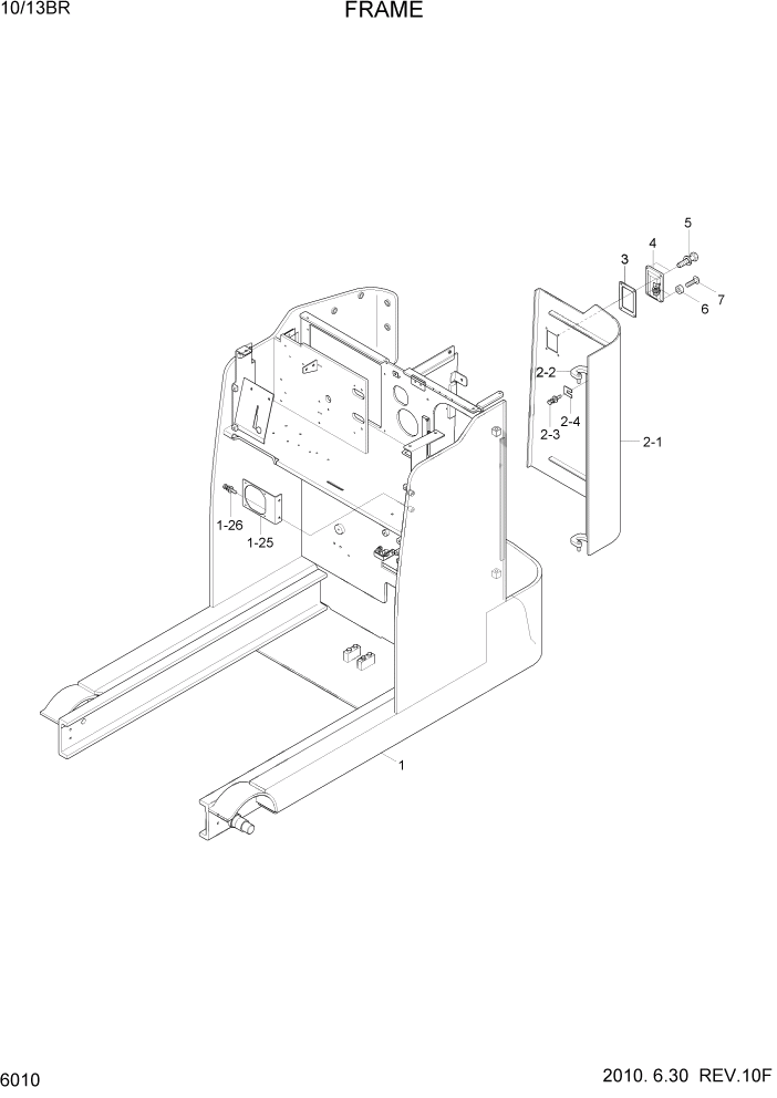 Схема запчастей Hyundai 10/13BR - PAGE 6010 FRAME СТРУКТУРА