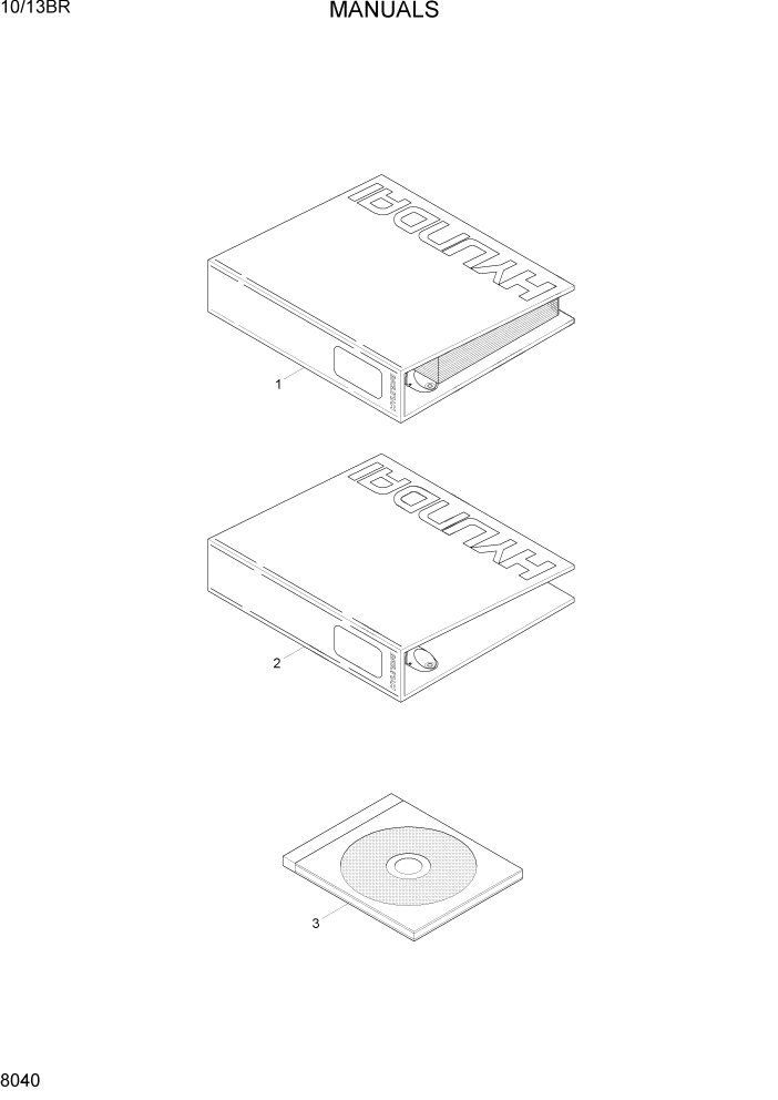 Схема запчастей Hyundai 10/13BR - PAGE 8040 MANUALS ДРУГИЕ ЧАСТИ