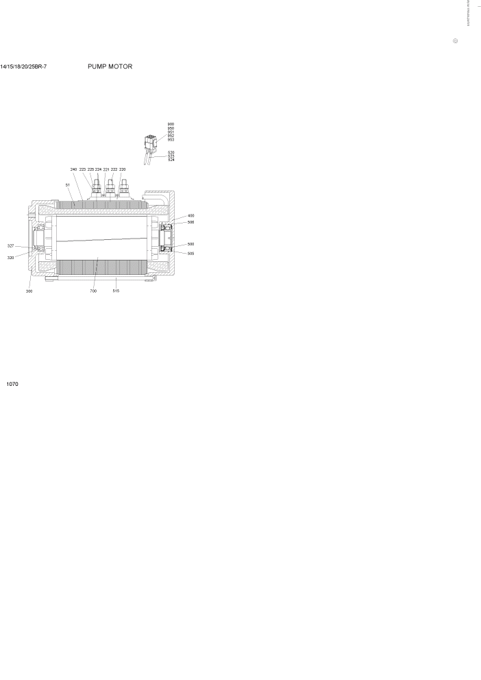 Схема запчастей Hyundai 14/15/18BR - PAGE 1070 PUMP MOTOR ЭЛЕКТРИЧЕСКАЯ СИСТЕМА