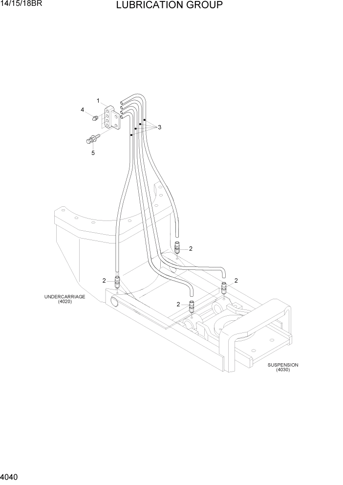 Схема запчастей Hyundai 14/15/18BR - PAGE 4040 LUBRICATION GROUP СИЛОВАЯ СИСТЕМА