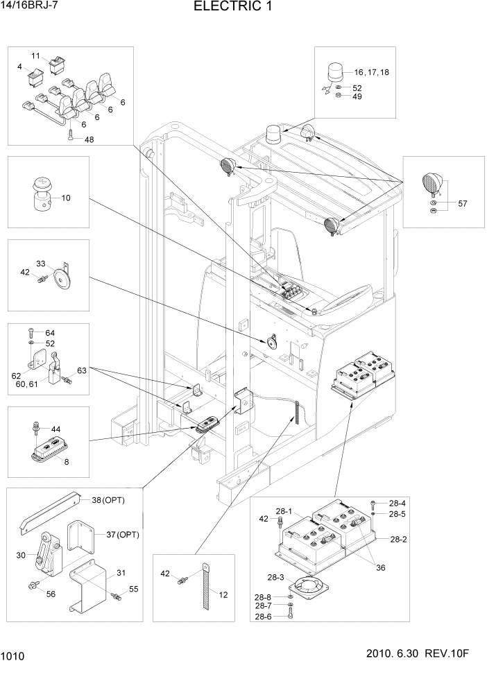 Схема запчастей Hyundai 14BRJ/16BRJ-7 - PAGE 1010 ELECTRIC 1 ЭЛЕКТРИЧЕСКАЯ СИСТЕМА