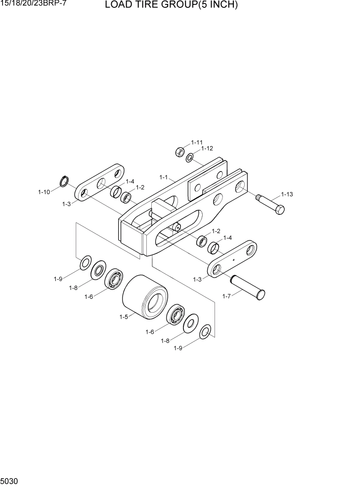 Схема запчастей Hyundai 15/18/20/23BRP-7 - PAGE 5030 LOAD TIRE GROUP(5 INCH) СИСТЕМА УПРАВЛЕНИЯ