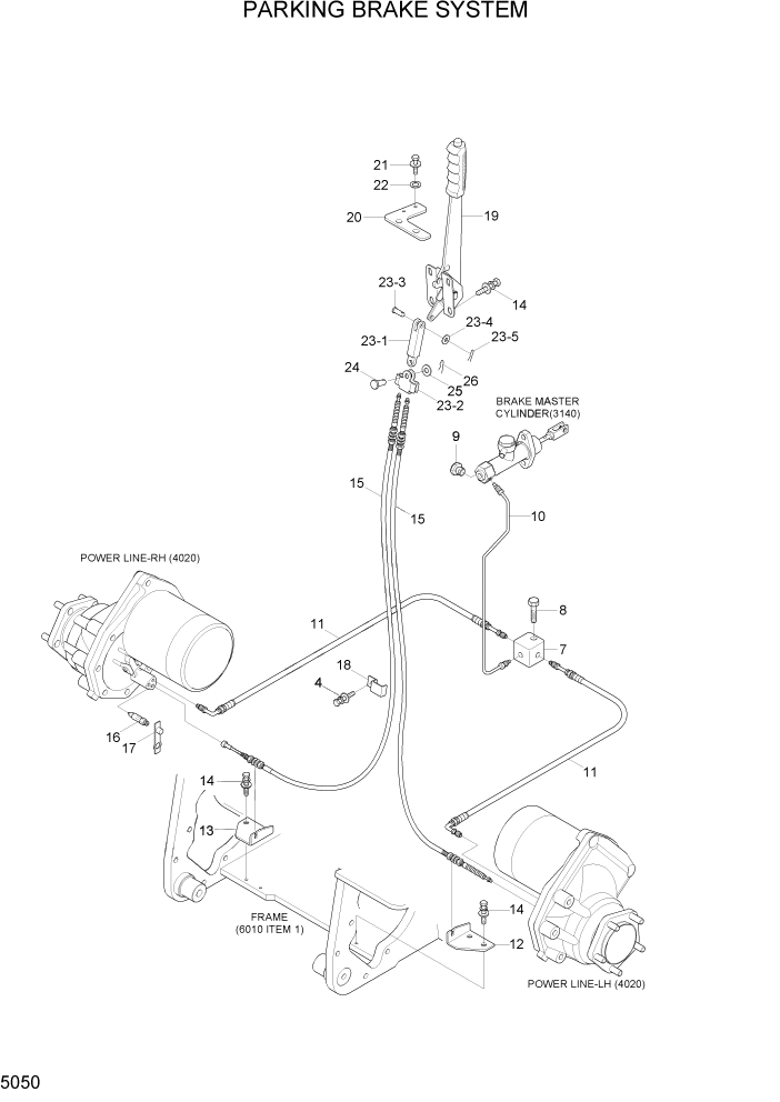 Схема запчастей Hyundai 15/18/20BT - PAGE 5050 PARKING BRAKE SYSTEM РУЛЕВОЕ & СИСТЕМА УПРАВЛЕНИЯ