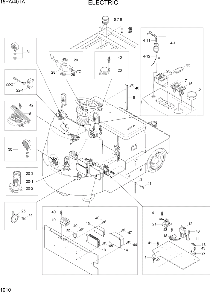 Схема запчастей Hyundai 15PA/40TA - PAGE 1010 ELECTRIC ЭЛЕКТРИЧЕСКАЯ СИСТЕМА