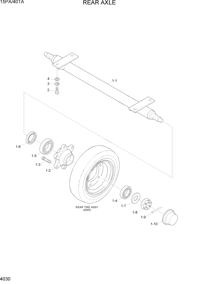 Схема запчастей Hyundai 15PA/40TA - PAGE 4030 REAR AXLE СИСТЕМА УПРАВЛЕНИЯ