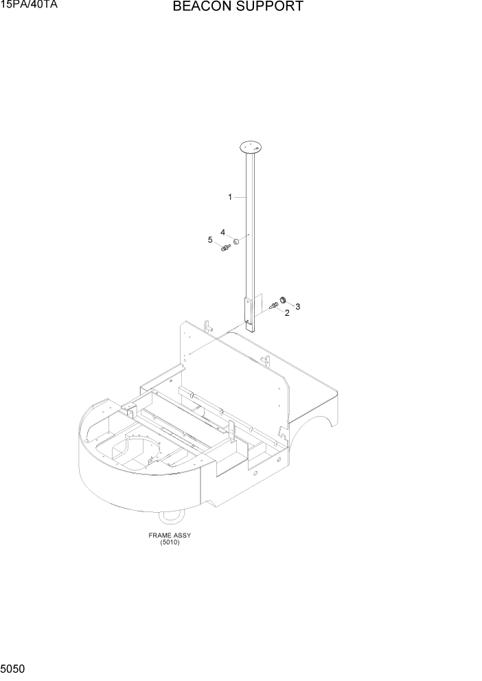 Схема запчастей Hyundai 15PA/40TA - PAGE 5050 BEACON SUPPORT РАМА & КОРПУС