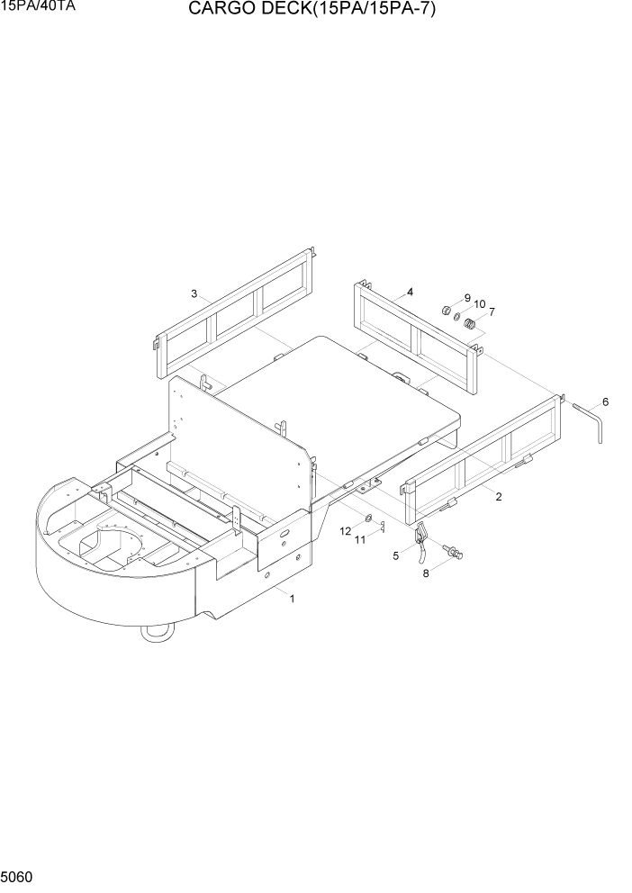 Схема запчастей Hyundai 15PA/40TA - PAGE 5060 CARGO DECK (15PA/15PA-7) РАМА & КОРПУС