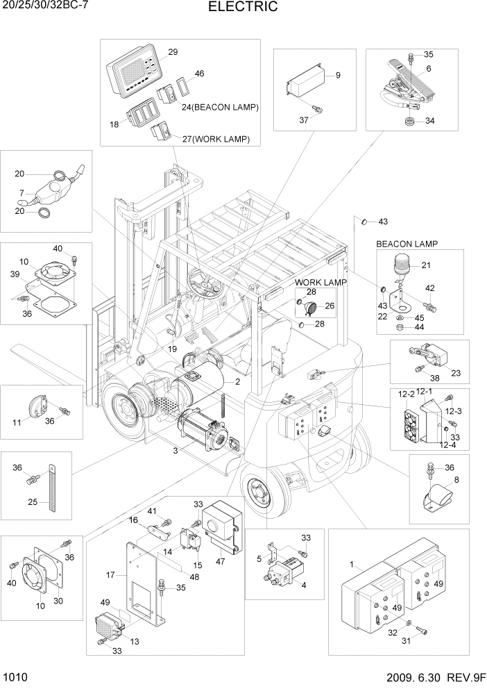 Схема запчастей Hyundai 20BC-7 - PAGE 1010 ELECTRIC ЭЛЕКТРИЧЕСКАЯ СИСТЕМА