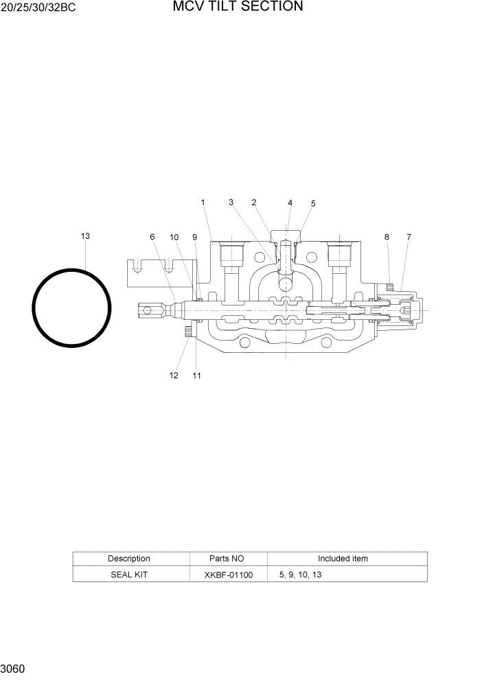 Схема запчастей Hyundai 20BC-7 - PAGE 3060 MCV TILT SECTION ГИДРАВЛИЧЕСКИЕ КОМПОНЕНТЫ