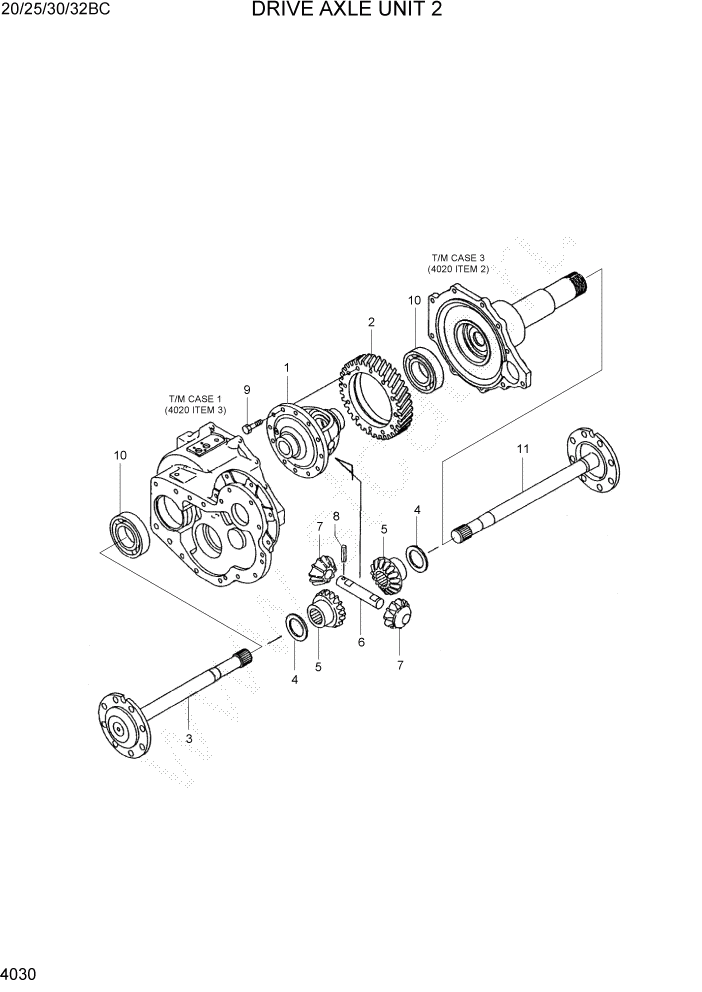 Схема запчастей Hyundai 20BC-7 - PAGE 4030 DRIVE AXLE UNIT 2 СИЛОВАЯ СИСТЕМА