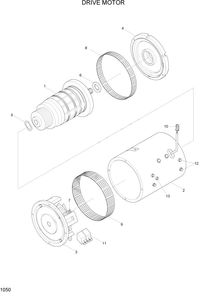 Схема запчастей Hyundai 20/25/30BH-7 - PAGE 1050 DRIVE MOTOR ЭЛЕКТРИЧЕСКАЯ СИСТЕМА