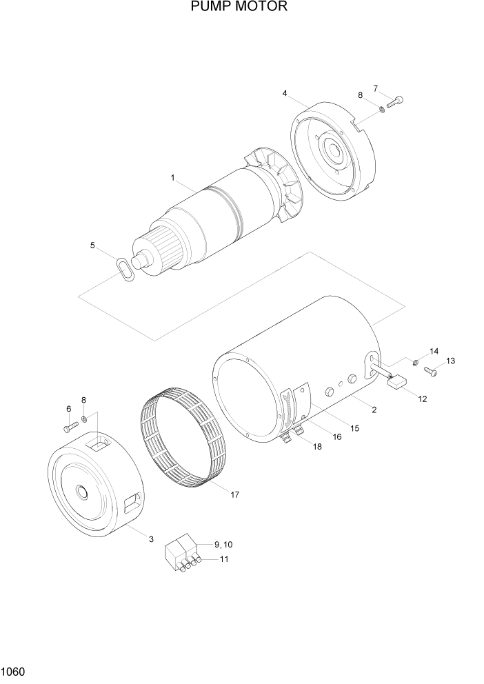 Схема запчастей Hyundai 20/25/30BH-7 - PAGE 1060 PUMP MOTOR ЭЛЕКТРИЧЕСКАЯ СИСТЕМА