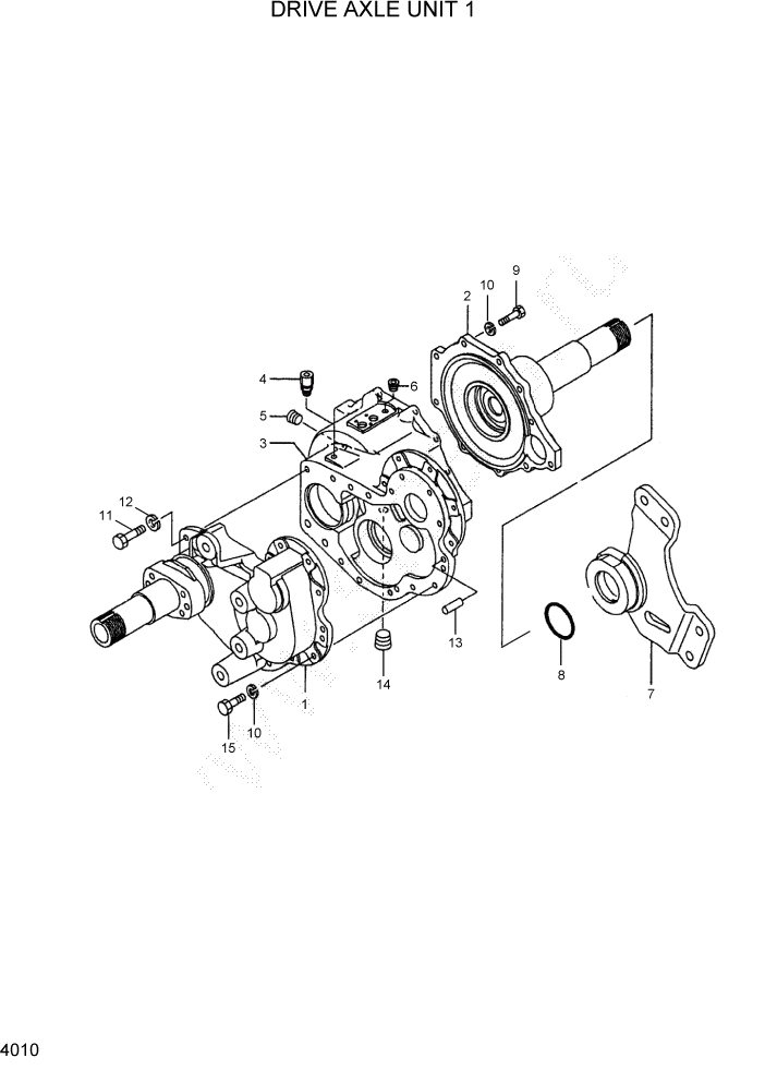 Схема запчастей Hyundai 20/25/30BH-7 - PAGE 4010 DRIVE AXLE UNIT 1 СИЛОВАЯ СИСТЕМА