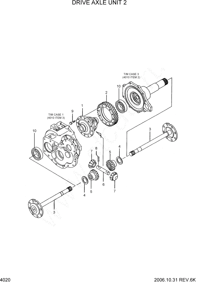 Схема запчастей Hyundai 20/25/30BH-7 - PAGE 4020 DRIVE AXLE UNIT 2 СИЛОВАЯ СИСТЕМА