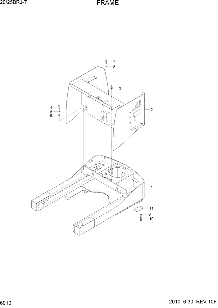 Схема запчастей Hyundai 20/25BRJ-7 - PAGE 6010 FRAME СТРУКТУРА