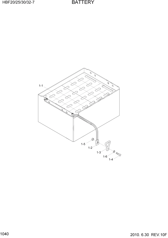 Схема запчастей Hyundai HBF20/HBF25/HBF30/HBF32/HBF20-7 - PAGE 1040 BATTERY ЭЛЕКТРИЧЕСКАЯ СИСТЕМА