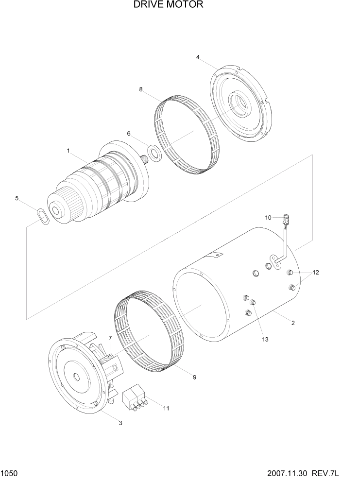 Схема запчастей Hyundai HBF20/HBF25/HBF30/HBF32/HBF20-7 - PAGE 1050 DRIVE MOTOR ЭЛЕКТРИЧЕСКАЯ СИСТЕМА