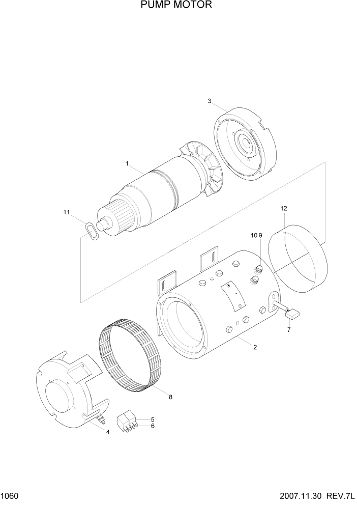 Схема запчастей Hyundai HBF20/HBF25/HBF30/HBF32/HBF20-7 - PAGE 1060 PUMP MOTOR ЭЛЕКТРИЧЕСКАЯ СИСТЕМА