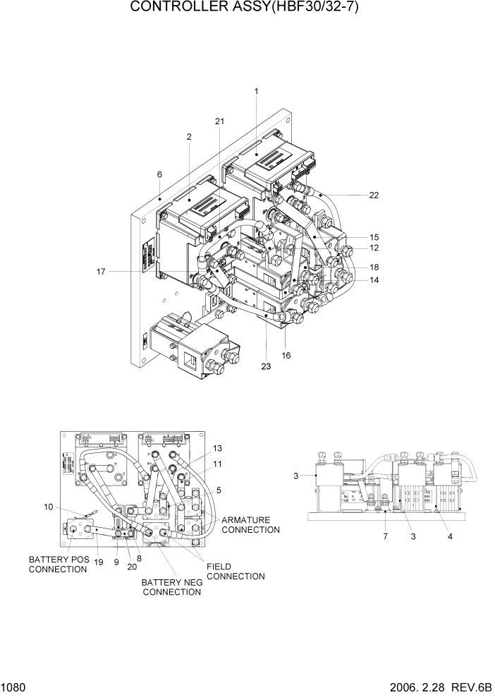 Схема запчастей Hyundai HBF20/HBF25/HBF30/HBF32/HBF20-7 - PAGE 1080 CONTROLLER ASSY(HBF30/32-7) ЭЛЕКТРИЧЕСКАЯ СИСТЕМА